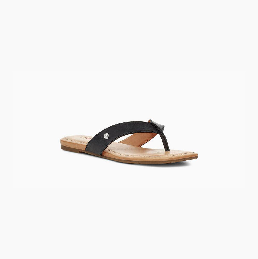 UGG Tuolumne Black Flip Flops for Women (COFX56209)